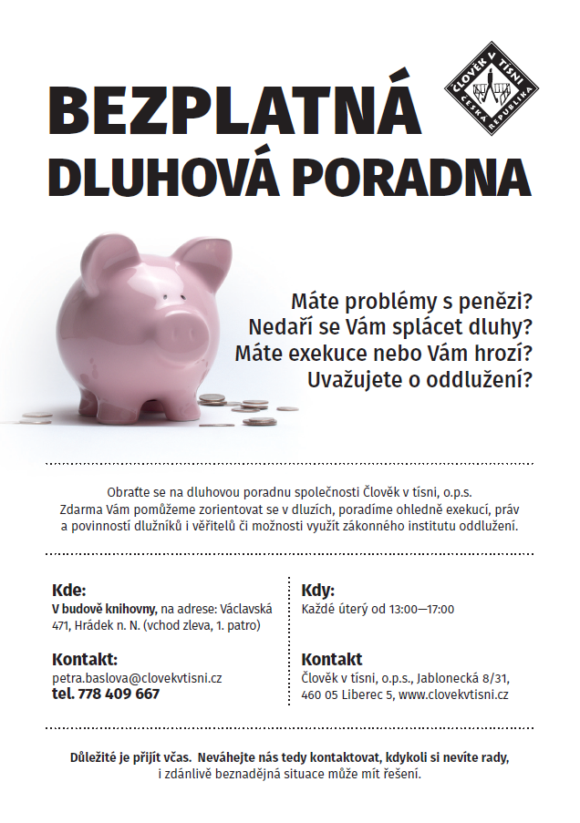 Nově otevřená Dluhová poradna
