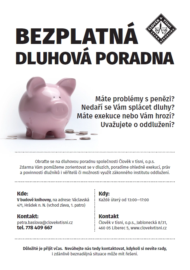 Nově otevřená Dluhová poradna