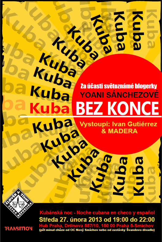 Kubánská blogerka Yoani Sanchez vystoupí na kubánském večeru Kuba bez konce