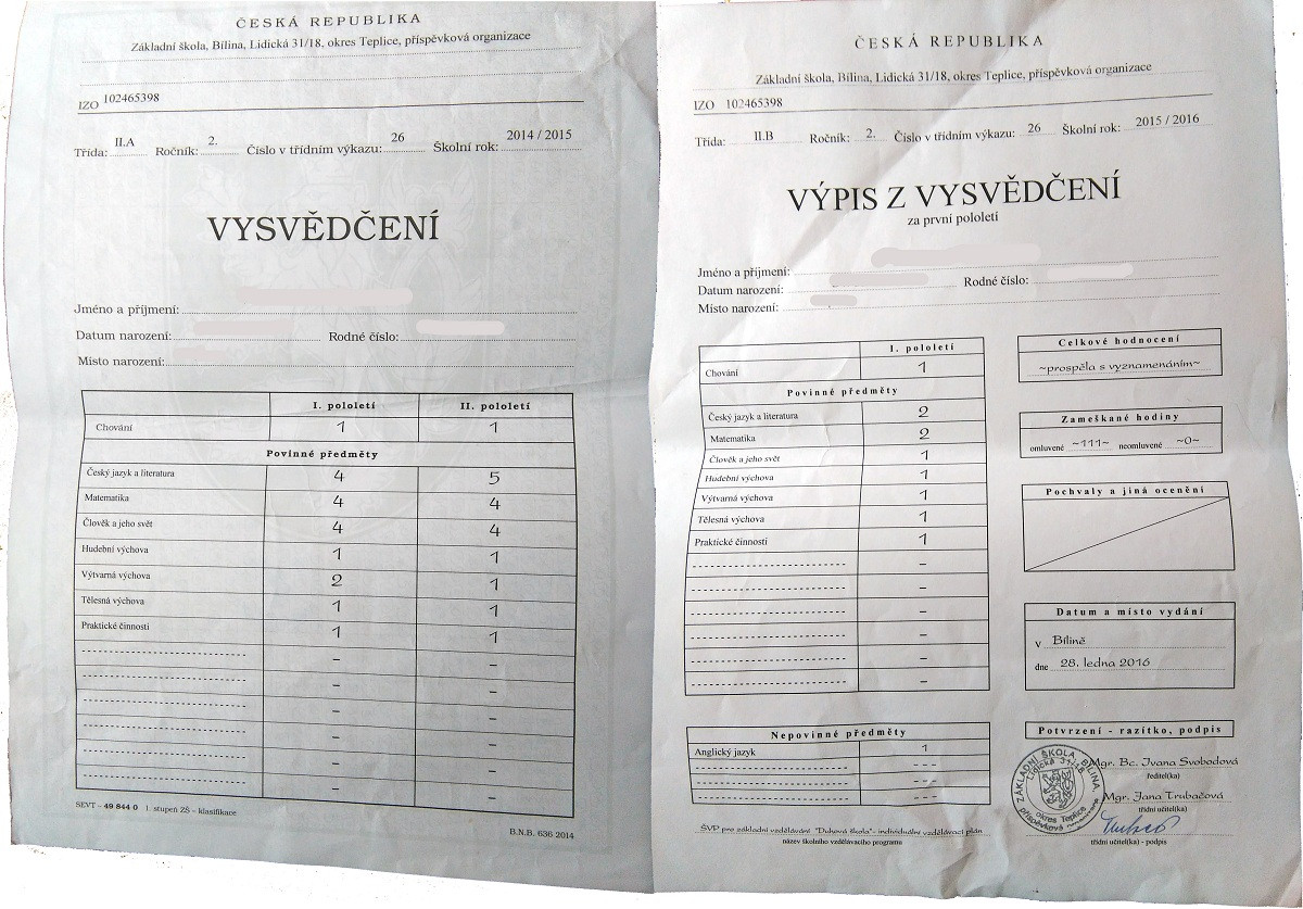 Od pětky k vyznamenání