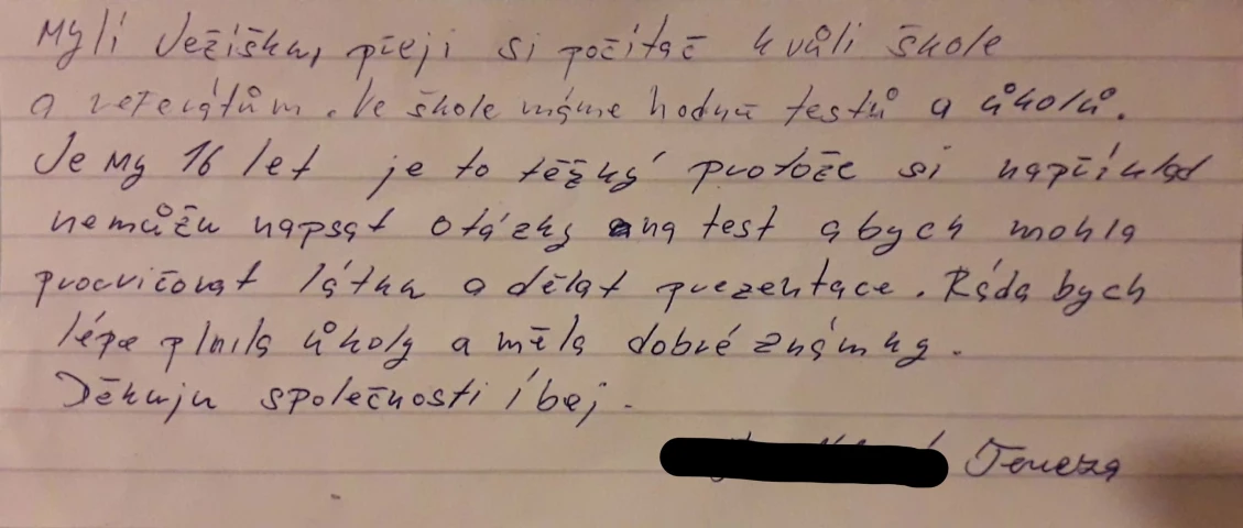 „Ráda bych lépe plnila úkoly a měla dobré známky.“