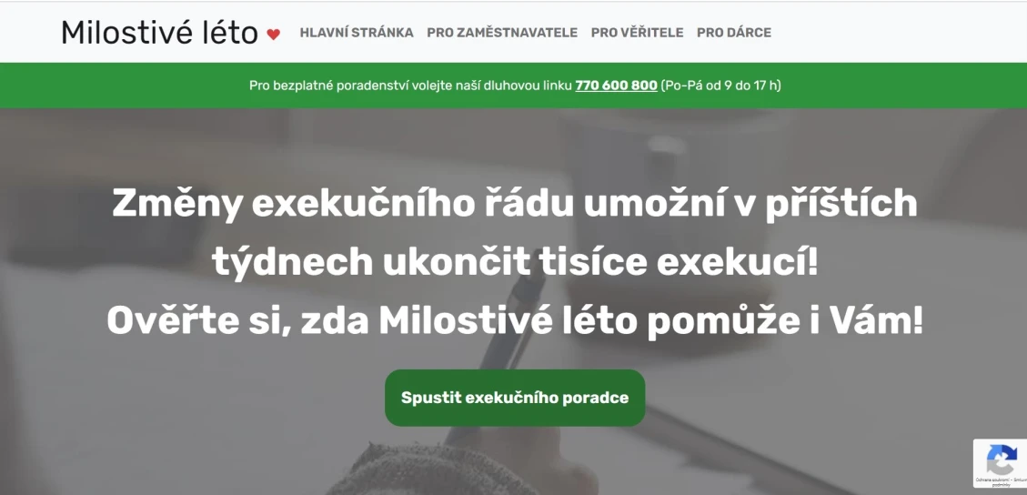 Webové stránky www.milostiveleto.cz 